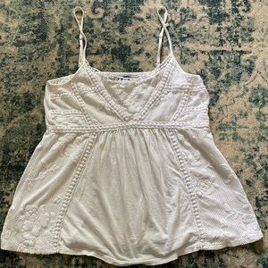 Boho White Crochet Tank S from A&E